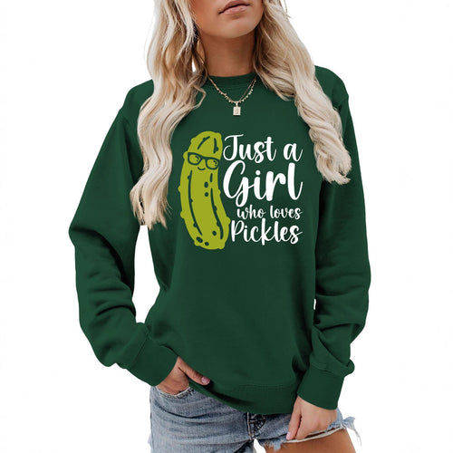 Damen Sweatshirt mit humorvollem Gurkenmotiv und lässigem Schnitt Drune
