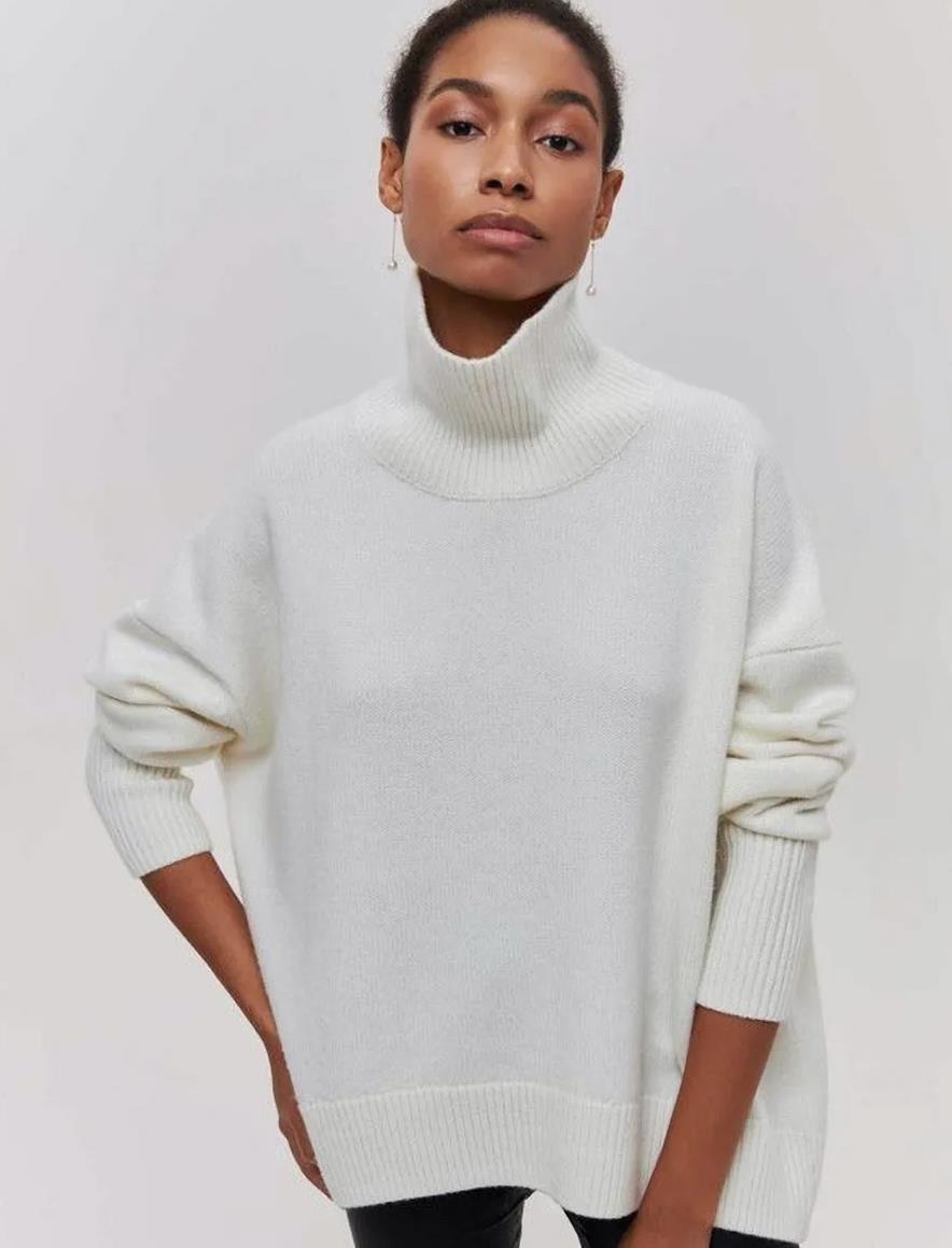 Damen kuscheliger Rollkragenpullover Drune