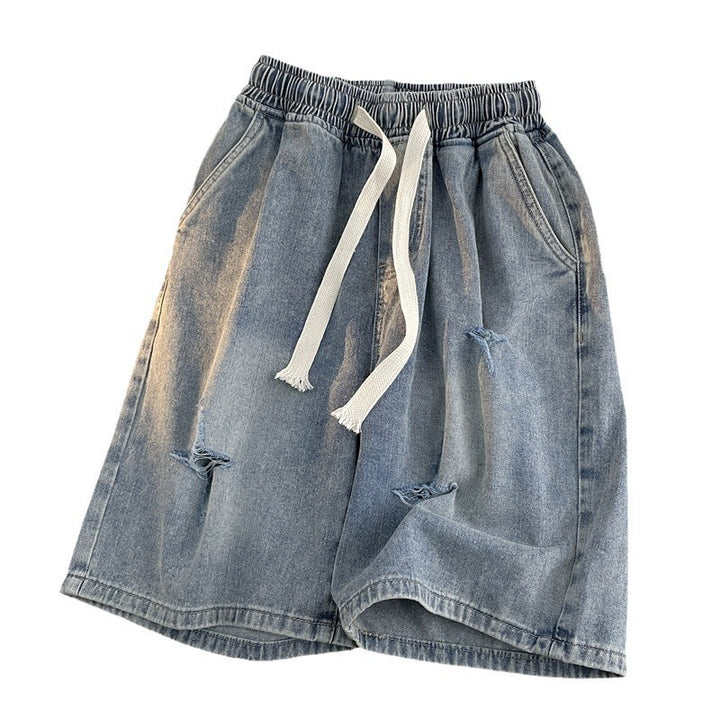 Damen Zerrissene Denim Bermuda Shorts Drune