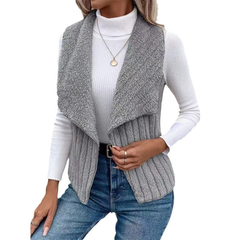 Damen Kuschelige Weste mit asymmetrischem Schnitt und hohem Kragen Drune