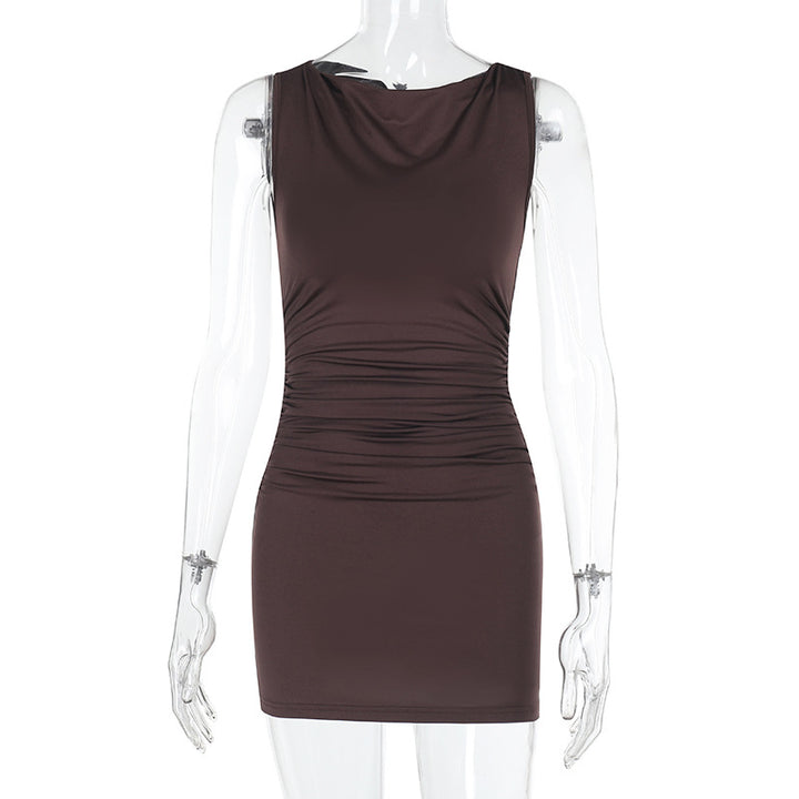 Damen figurbetontes Cocktailkleid mit Raffungen Drune