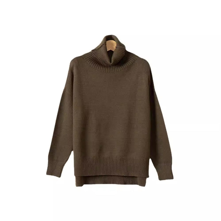 Damen gemütlicher Pullover mit Stehkragen und weitem Schnitt Drune