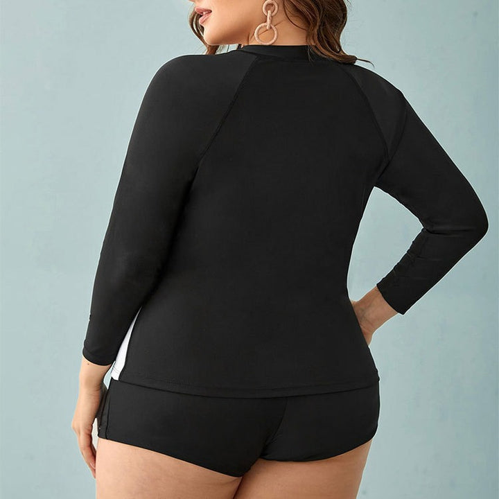 Damen Sportlicher Badeanzug mit langärmliger Jacke und Shorts Drune