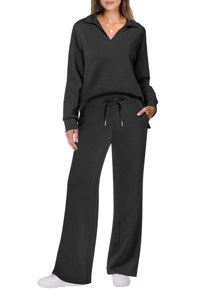 Damen lässiges Set aus oversized Pullover und weitem Jogginghose Drune