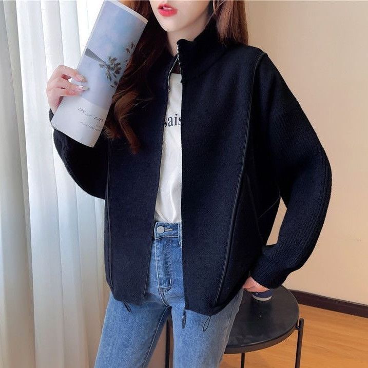 Damen Volumenjacke mit hohem Kragen und durchgehendem Reißverschluss Drune