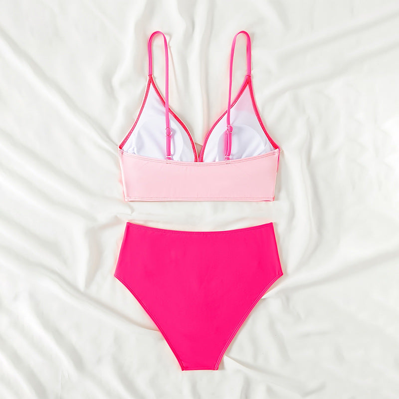 Damen Hochtailliertes Bikini-Set mit elegantem Wickeldesign Drune