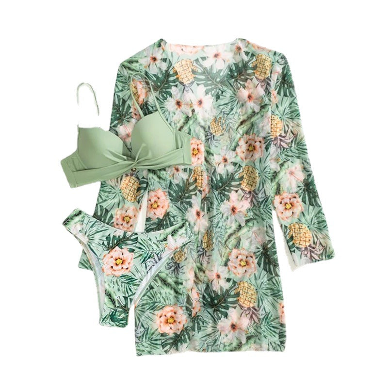 Damen Bikini-Set mit floralem Kimono Drune