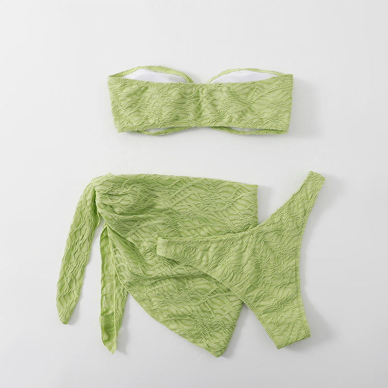 Damen Bandeau-Bikini-Top mit raffiniertem Ringverschluss und Rüschendetails Drune