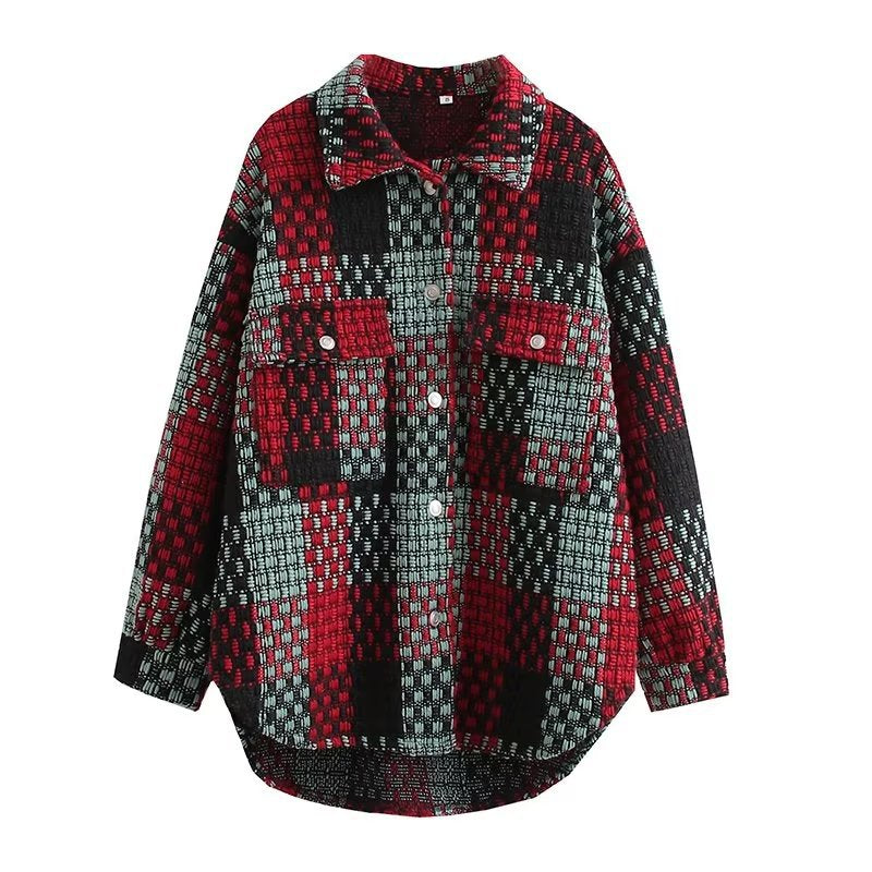 Damen Übergangsjacke im Patchwork-Design mit praktischen Taschen und lässigem Schnitt Drune