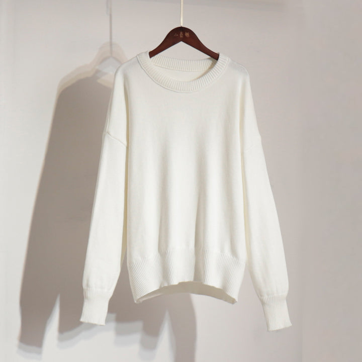 Damen Grobstrickpullover mit weitem Schnitt und lässigem V-Ausschnitt Drune