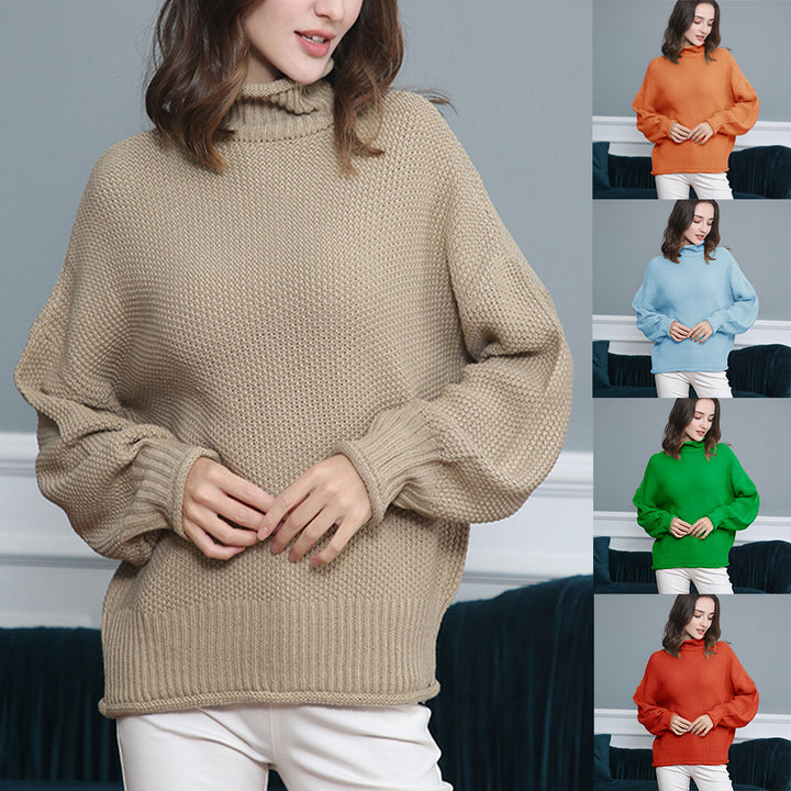 Damen Grobstrickpullover mit Rollkragen und luftiger Schnittgestaltung Drune