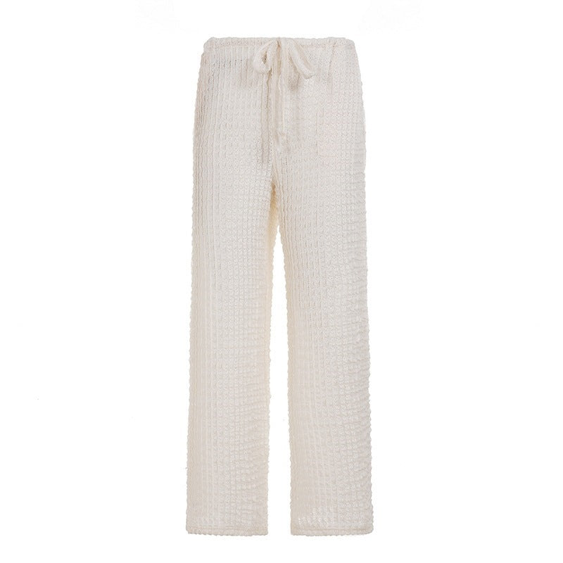 Damen Wickelhose mit elastischem Bund und strukturiertem Gewebe Drune