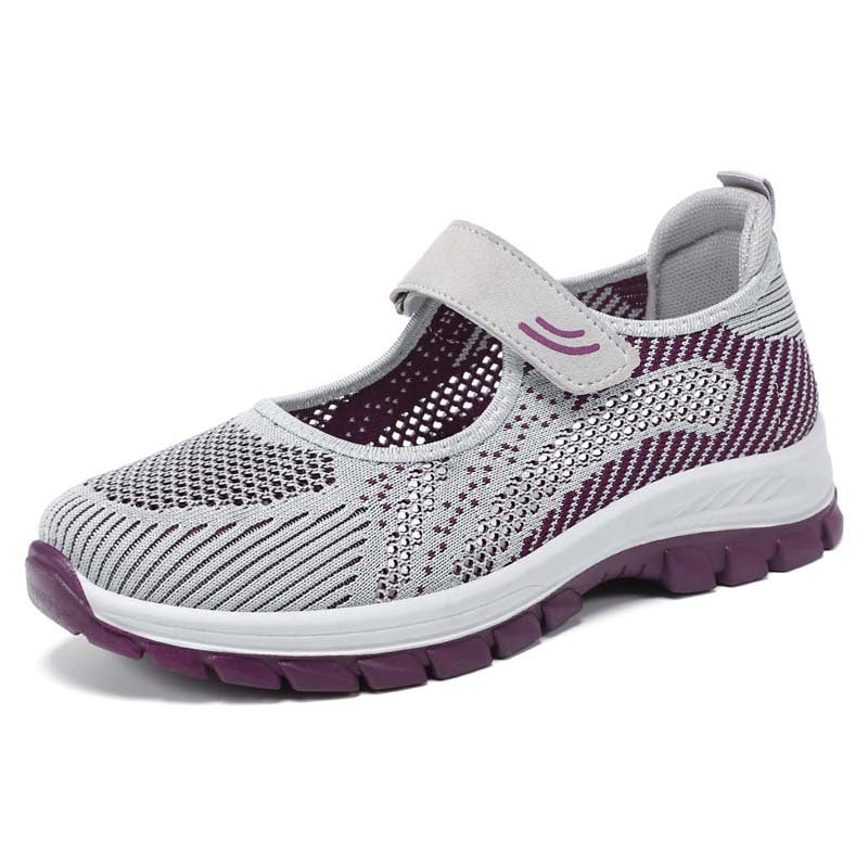 Damen Sportliche Slip-On Sneaker mit verstellbarem Riemen und atmungsaktiver Obermaterialstruktur Drune