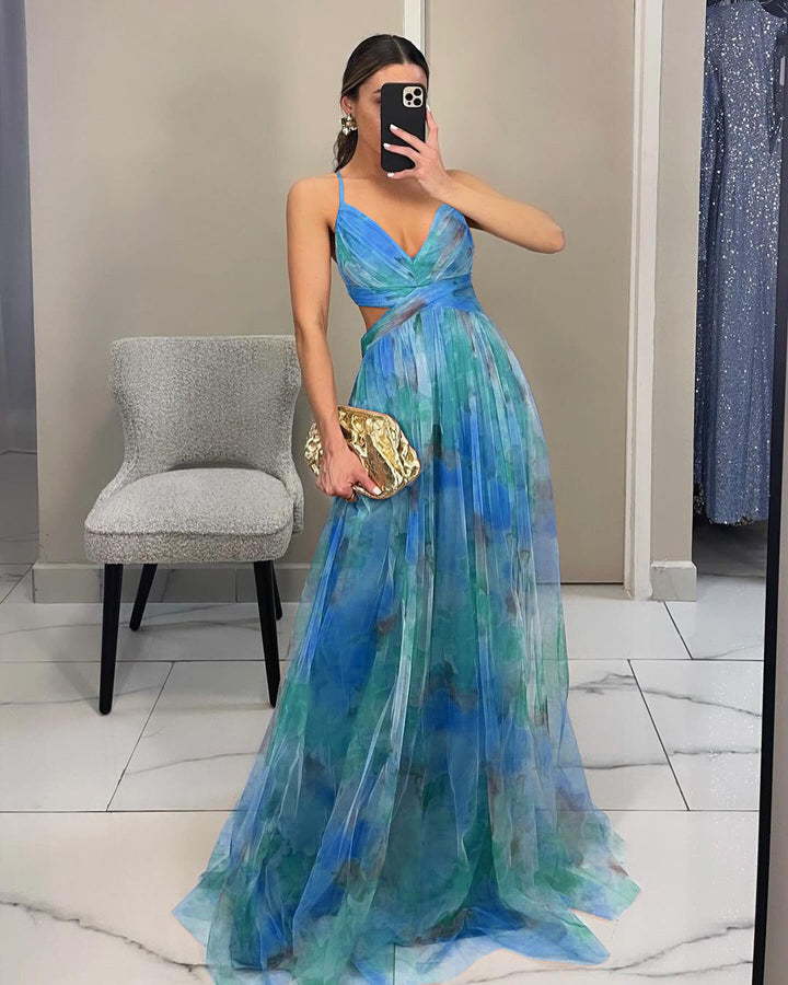 Damen Elegantes und florales Abendkleid mit schmeichelndem Schnitt Drune
