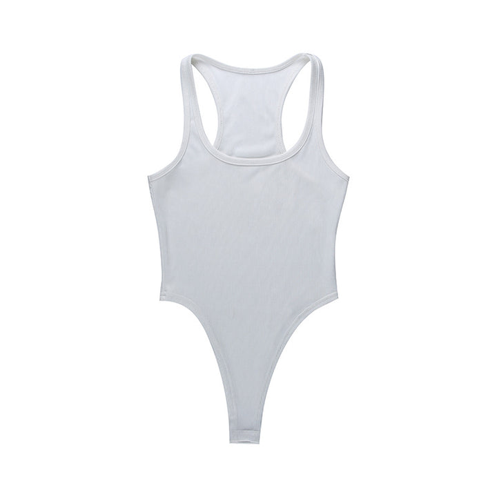Damen hochgeschnittenes Body aus Rippenjersey mit breiten Trägern Drune