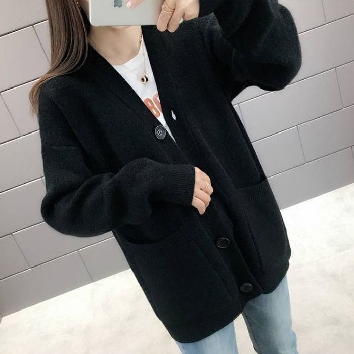 Damen Strickjacke mit V-Ausschnitt und praktischen Taschen Drune 1771687738