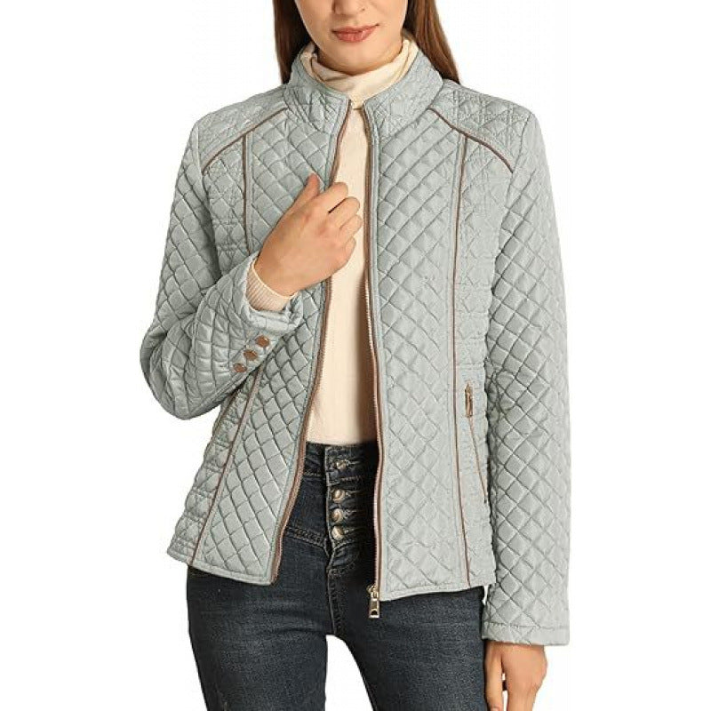Damen gesteppte Freizeitjacke mit hohem Kragen Drune
