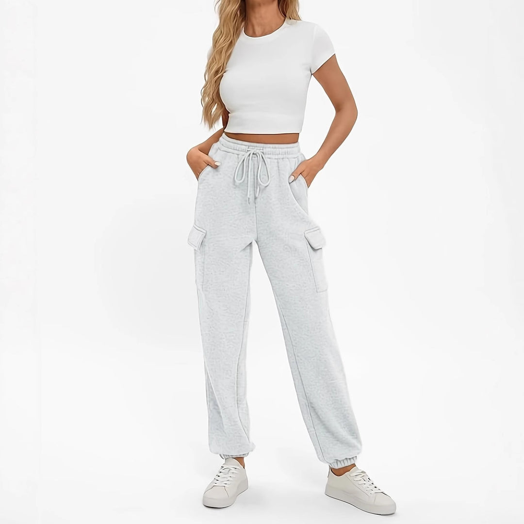Damen Bequeme Cargo-Hose mit elastischem Bund und praktischen Taschen Drune