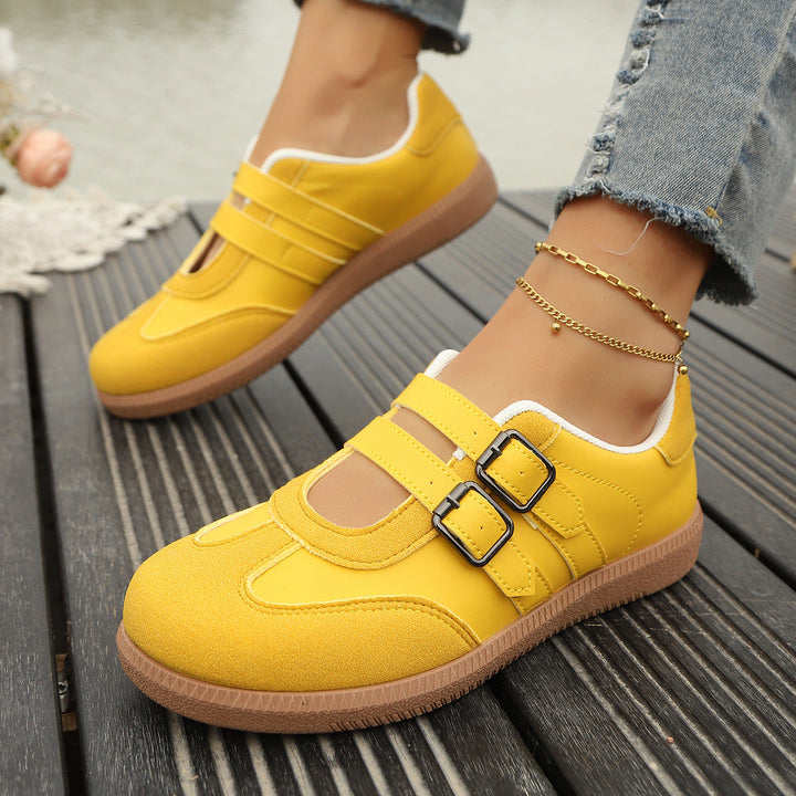 Damen Komfortable Sneakers mit doppeltem Klettverschluss Drune