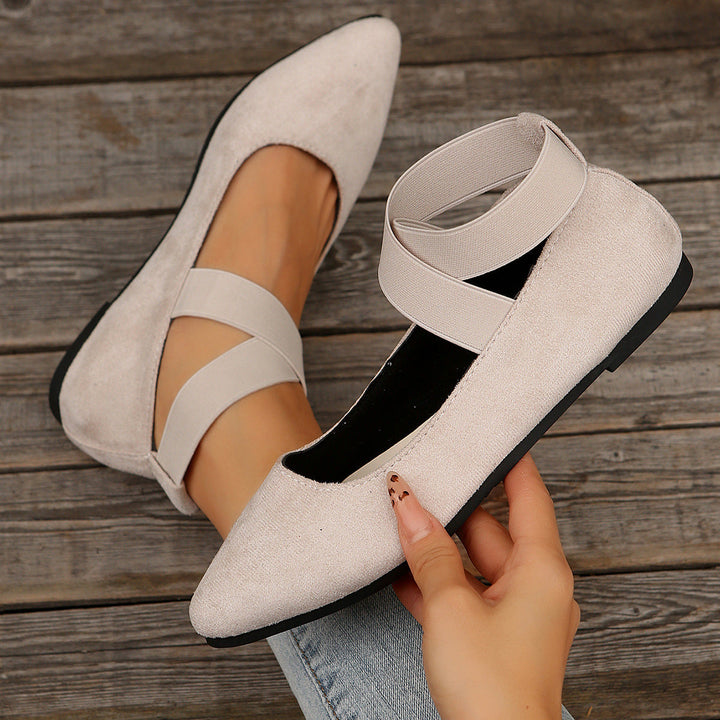 Damen elegante Ballerinas mit verstellbarem Riemchendesign Drune