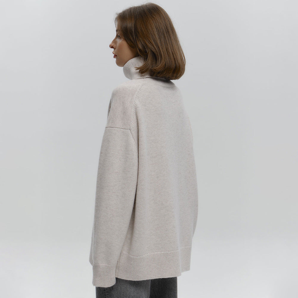 Damen Strickpullover mit hohem Kragen und lässigem Schnitt Drune