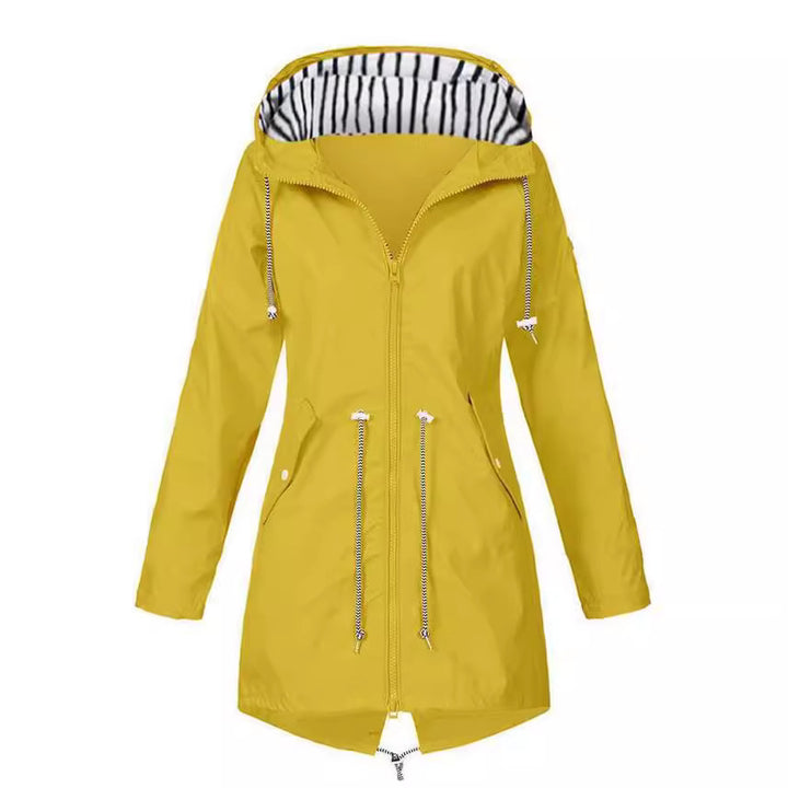 Damen nan taillierte Parka-Jacke mit Kapuze, Kordelzugbund und verdecktem Reißverschluss Drune