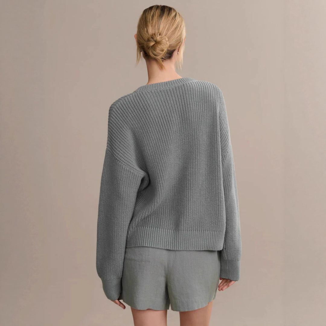 Damen Strickjacke mit Knopfverschluss und eleganta Struktur Drune
