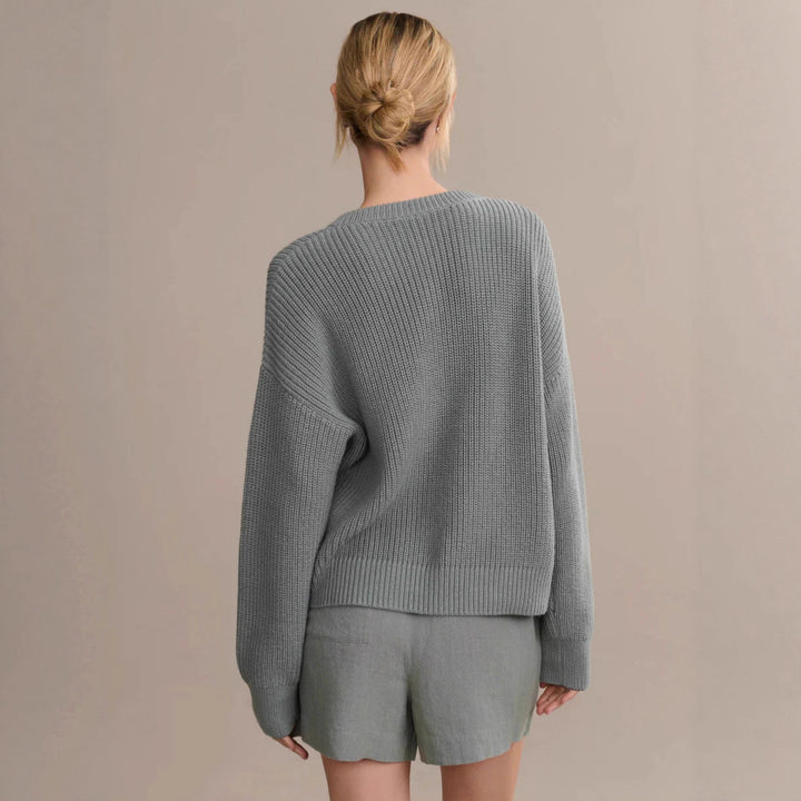 Damen Strickjacke mit Knopfverschluss und eleganta Struktur Drune