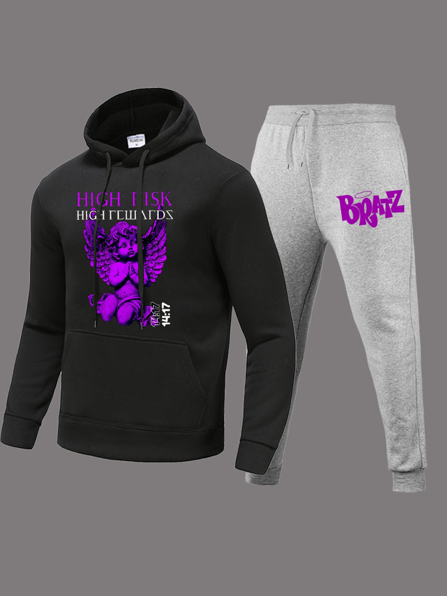 Damen Kapuzenpullover und Jogginghose Set mit einzigartigem Grafikdruck Drune