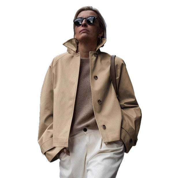 Damen Urbanistische Freizeitjacke mit hohem Kragen Drune