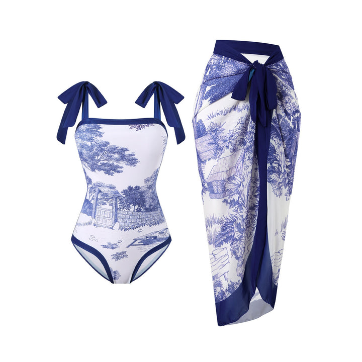 Damen Badeanzug- und Sarong-Set Drune