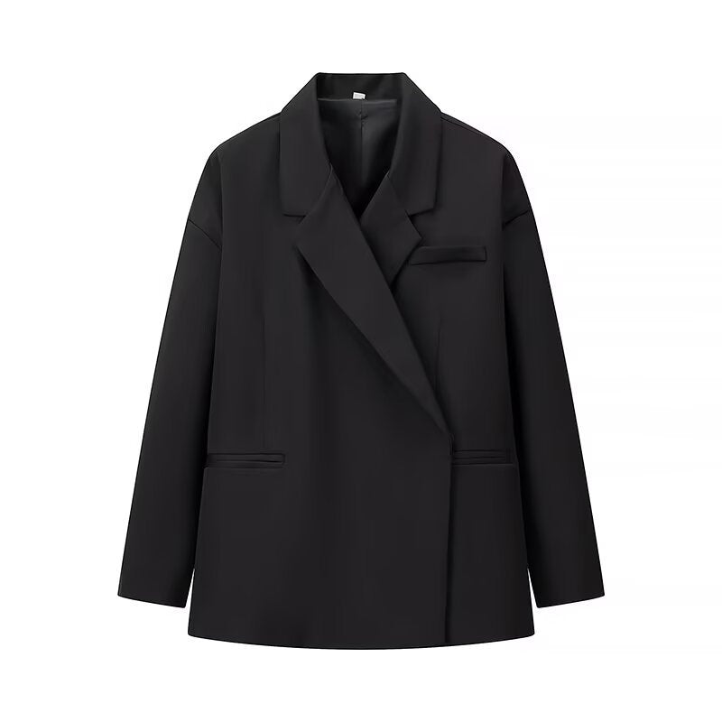 Damen elegante Oversize-Jacke mit schickem Revers Drune