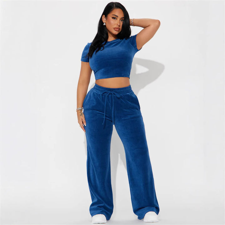 Damen Freizeit-Loungewear-Set aus weichem Velours Drune