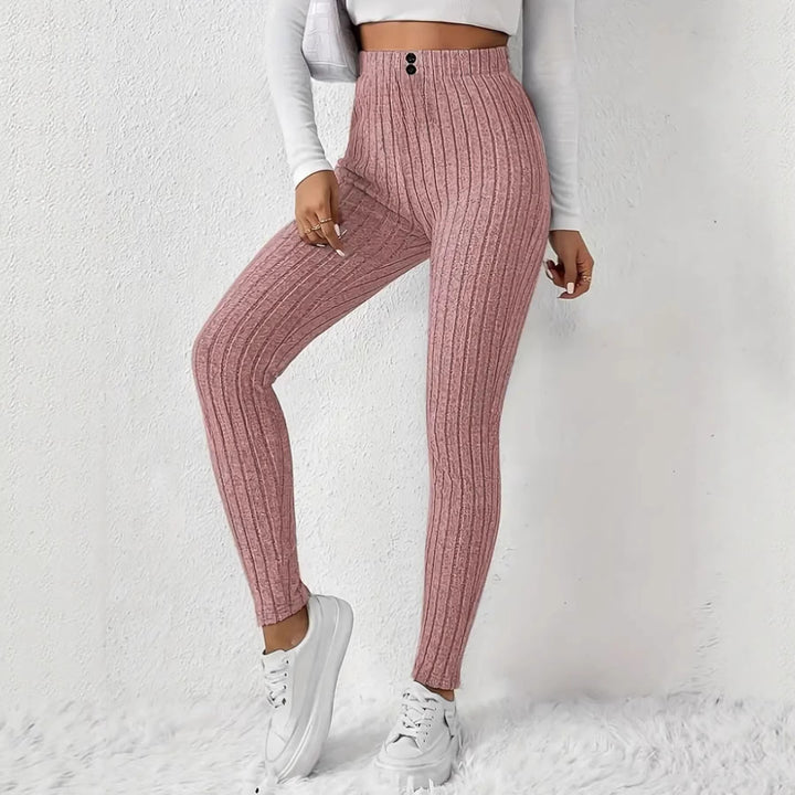 Damen Hochtaillierte Rippstrickleggings Drune