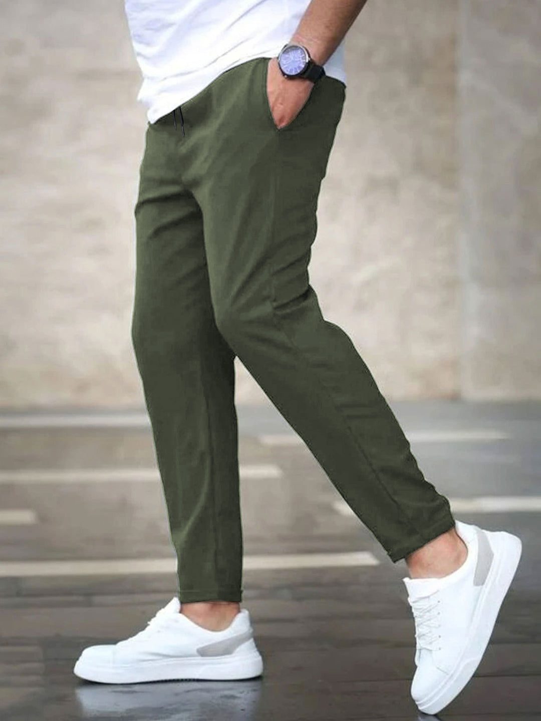 Herren lässige Freizeithose mit elastischem Bund und praktischen Taschen Drune