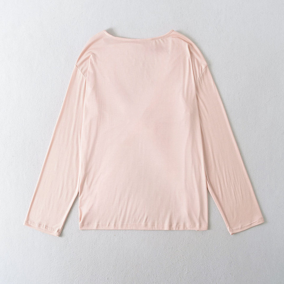 Damen Lässiges Langarmshirt mit weitem Schnitt und bequemer Passform Drune