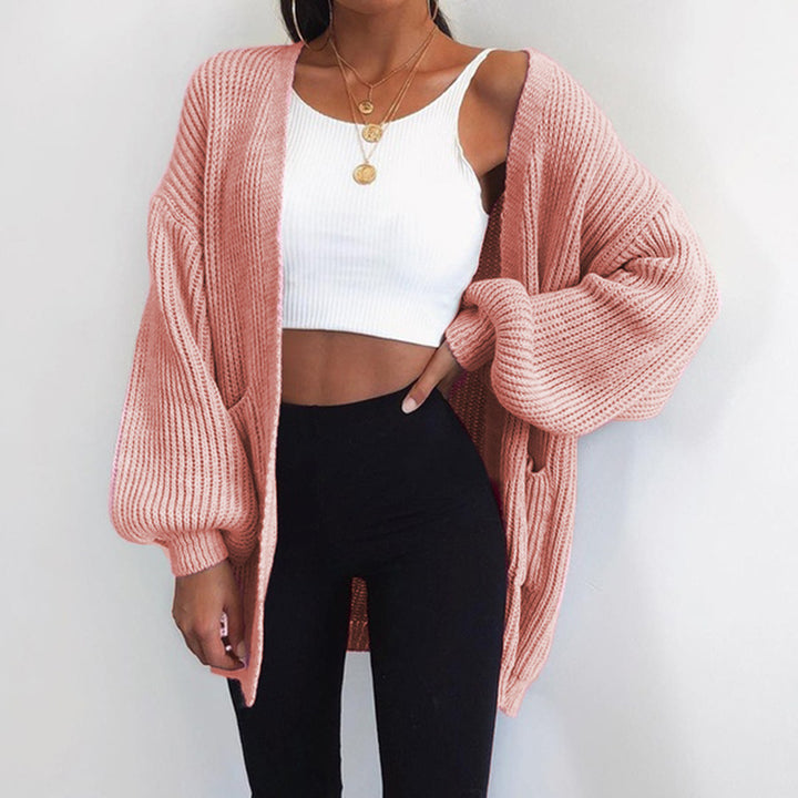 Damen Grobstrick-Cardigan mit oversized Ärmeln und praktischen Taschen Drune