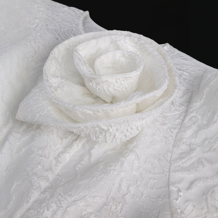Damen festliches Kleid mit kunstvollem Blumendekor und wunderschöner Drapierung Drune