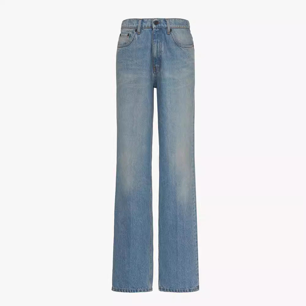 Damen Hoch geschnittene, weite Jeans Drune