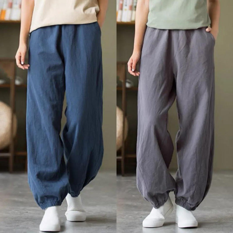 Damen Bequeme Luftpants mit elastischem Bund Drune