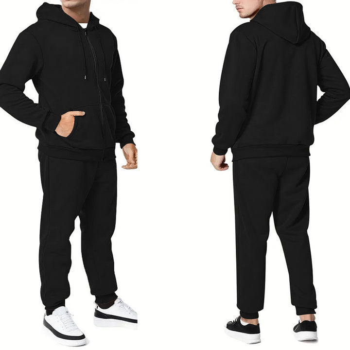 Herren Sportliches Komplett-Set mit Kapuzenjacke und Jogginghose Drune
