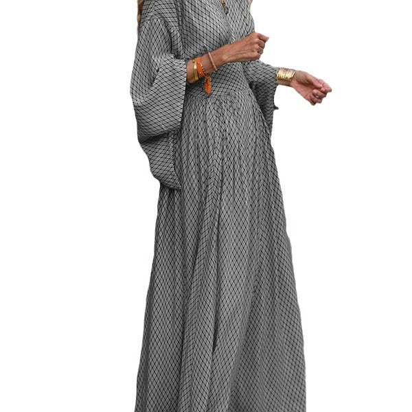 Damen Maxikleid mit elegantem Schnitt und weit ausgestellten Ärmeln Drune