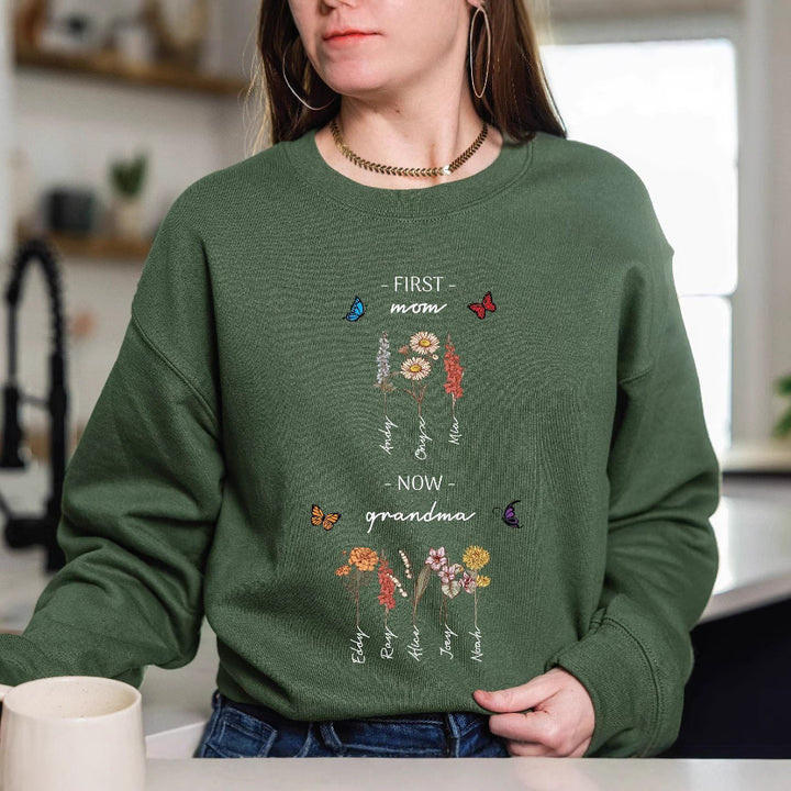 Damen Sweatshirt mit floralem Druck und inspirierendem Schriftzug Drune