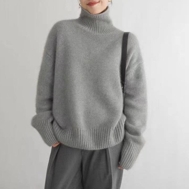 Damen Designer Rollkragenpullover aus hochwertiger Wolle Drune