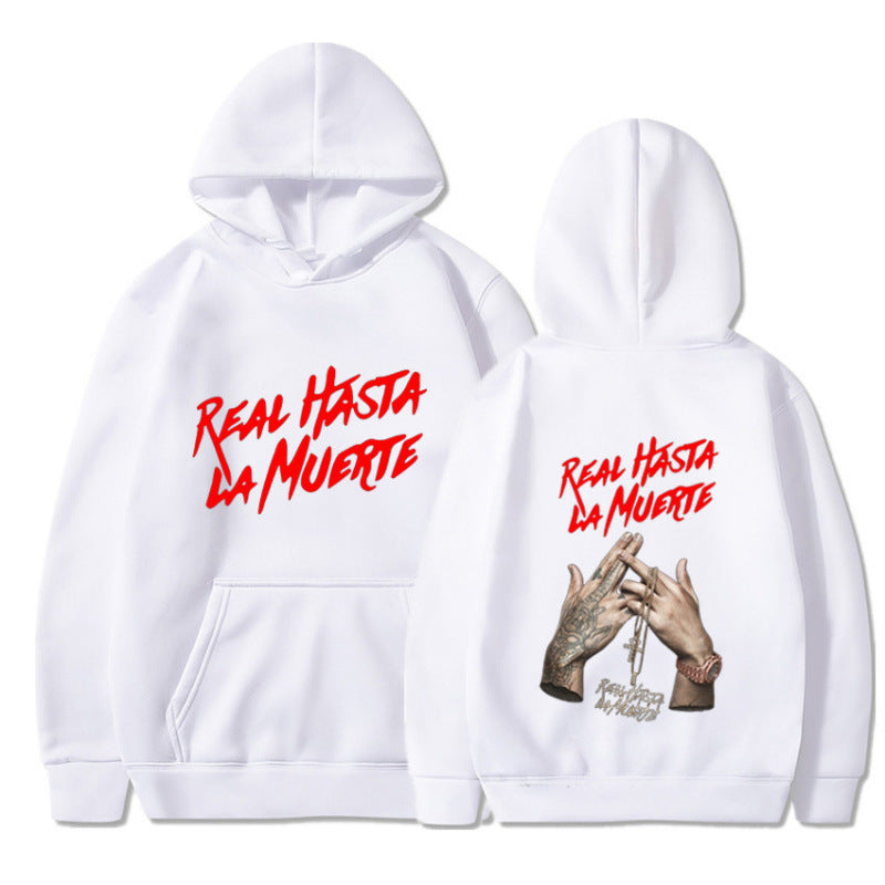 Damen Kapuzensweater mit auffälligem Schriftzug in urbanem Stil Drune