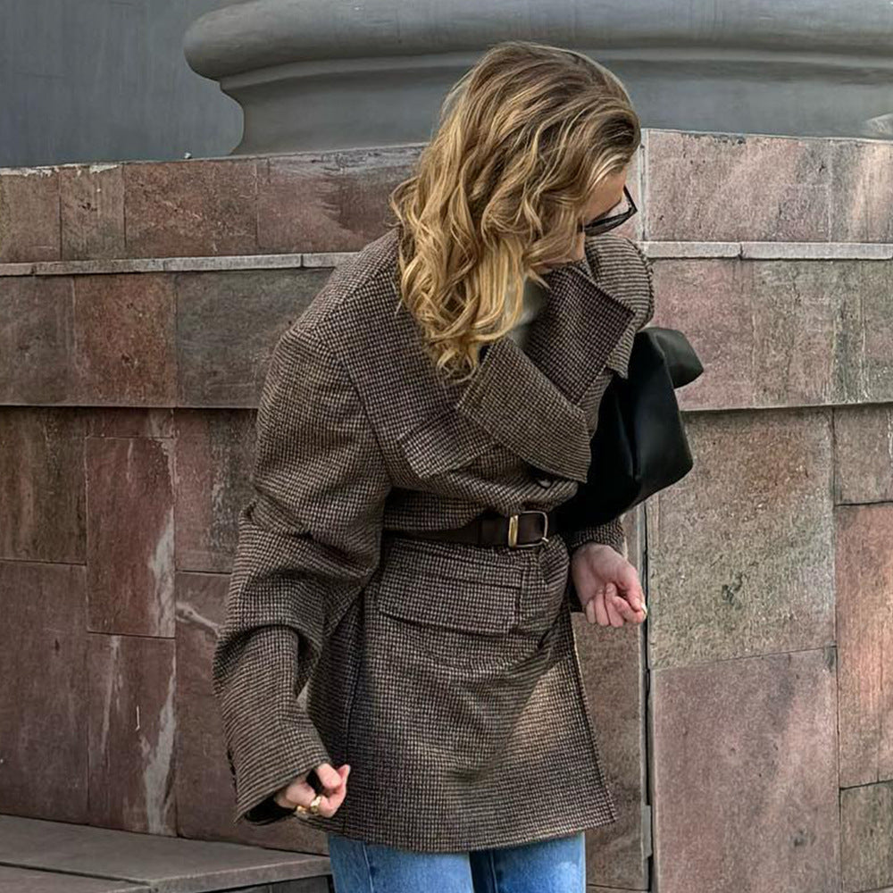 Damen Trendige Utility-Jacke aus hochwertigem Material mit doppelter Knopfreihe und praktischen Taschen Drune