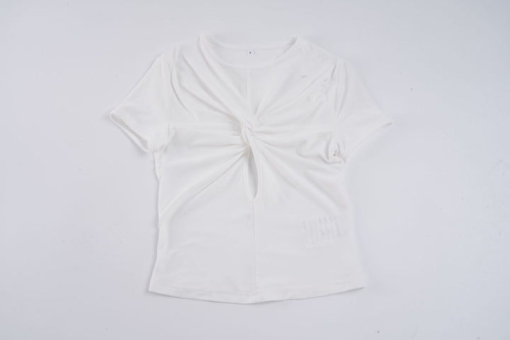 Damen Kurzarmshirt mit raffiniertem Knotendesign Drune