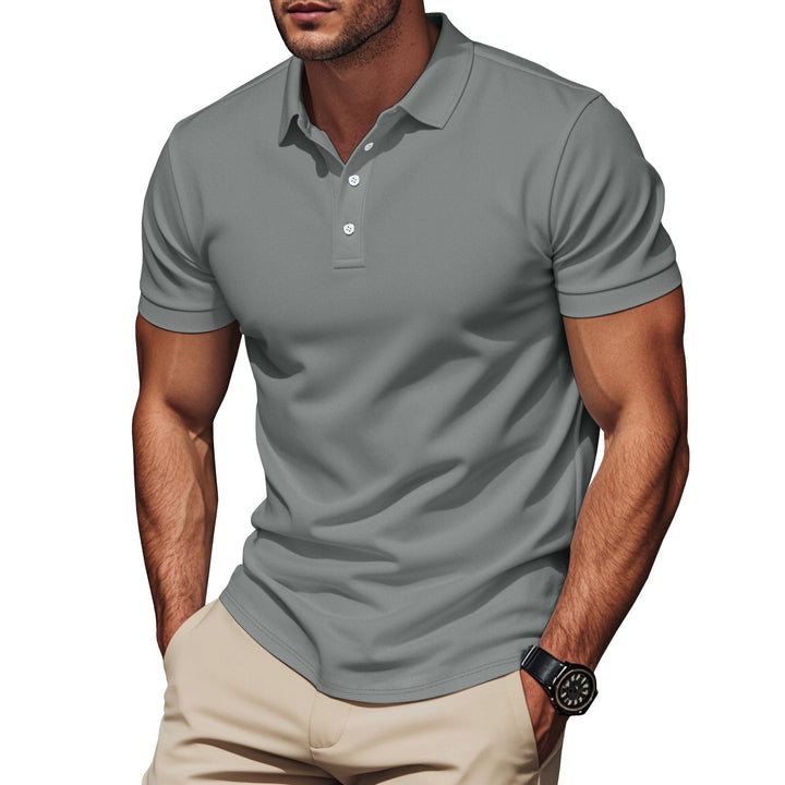 Herren nan Pima-Baumwoll-Polo mit Kentkragen, schmaler Silhouette und verstärkter Knopfleiste Drune