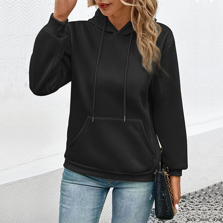 Damen Kapuzenpullover mit Tasche und verstellbarem Kordelzug Drune