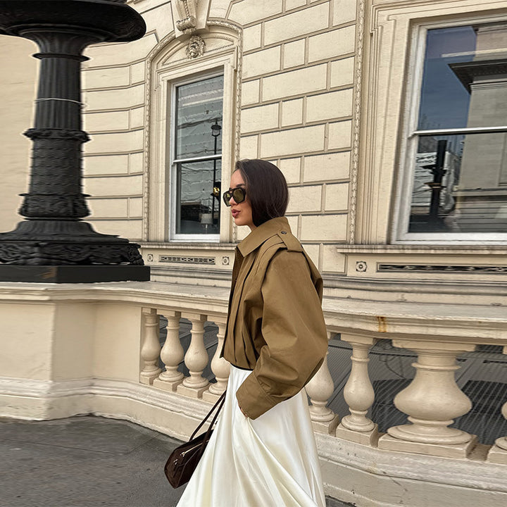 Damen Modische Blousonjacke mit voluminösen Ärmeln Drune